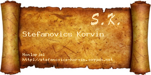 Stefanovics Korvin névjegykártya